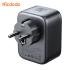 Mcdodo CP-0750 Universal Travel Adapter One for 4 Outputs (AC + 2 USB-C + USB) 20W Worldwide Use EU Travel Plug with 3 USB - Black